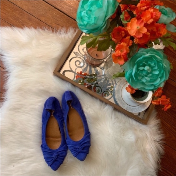 Aldo Shoes - Aldo royal blue suede pointed toe knot flats 8.5